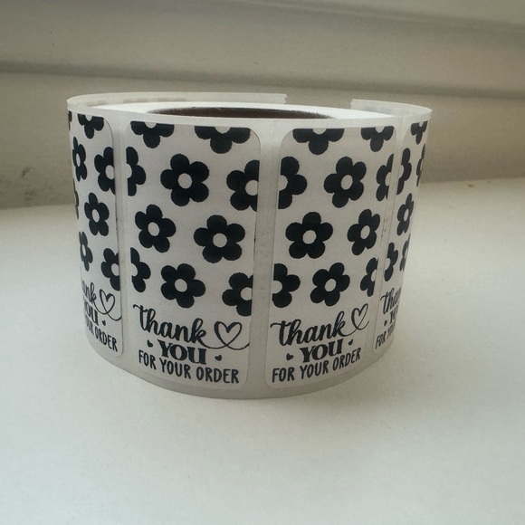 100 Floral Soft Edge Rectangle Thank You Stickers | thank you for your order - Picture 9 of 15
